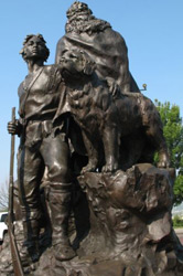 Eugene L. Daub's 2000 sculpture group on Quality Hill in Kansas City, Missouri includes figures of York, the slave who accompanied Lewis and Clarke on the expedition, and the Newfoundland dog Seaman.