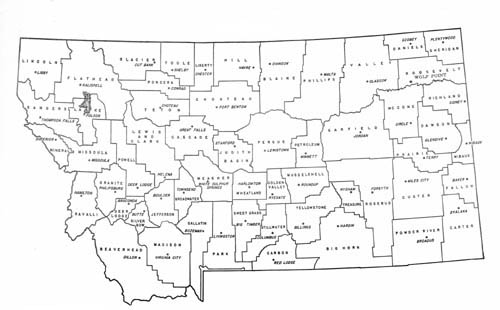 State of Montana map