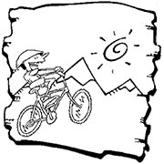 Cartoon of mountain biking