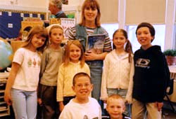 Montana teacher and her class.