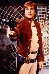 Dirk Benedict as 'Starbuck' in the TV series 'Battlestar Galactica'