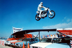 Evel Knievel jumping cars