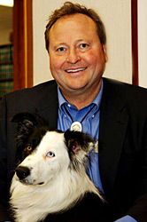 Governor Brian Schweitzer with his dog, Jag