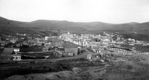View of Virginia City from a hill.