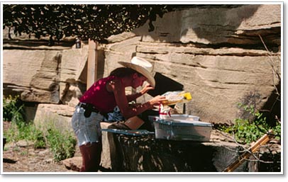 Archeologist evaluating