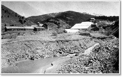 Kearsage Stamp Mill Property of the Montana Historical Society Photograph Archives.