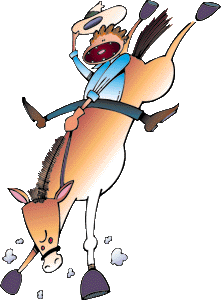 Bronc Riding cartoon.