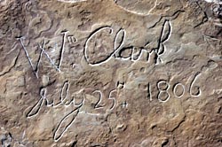 Clark's signature at Pompeys Pillar, 1806